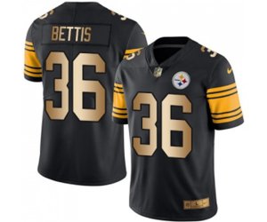 Pittsburgh Steelers #36 Jerome Bettis Limited Black Gold Rush Vapor Untouchable Football Jersey