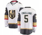 Vegas Golden Knights #5 Deryk Engelland Authentic White Away Fanatics Branded Breakaway NHL Jersey