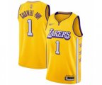 Los Angeles Lakers #1 Kentavious Caldwell-Pope Swingman Gold 2019-20 City Edition Basketball Jersey