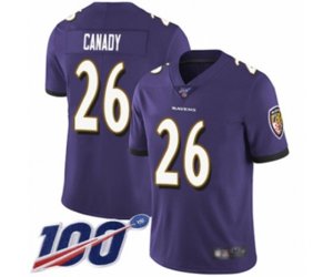 Baltimore Ravens #26 Maurice Canady Purple Team Color Vapor Untouchable Limited Player 100th Season Football Jersey
