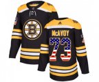 Adidas Boston Bruins #73 Charlie McAvoy Authentic Black USA Flag Fashion NHL Jersey