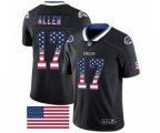 Buffalo Bills #17 Josh Allen Limited Black Rush USA Flag NFL Jersey