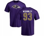 Baltimore Ravens #93 Chris Wormley Purple Name & Number Logo T-Shirt