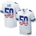 Dallas Cowboys #50 Sean Lee Elite White Road USA Flag Fashion NFL Jersey