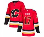 Calgary Flames #17 Milan Lucic Red Home Authentic Drift Fashion Stitched Hockey Jersey