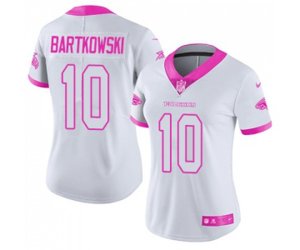 Women Atlanta Falcons #10 Steve Bartkowski Limited White Pink Rush Fashion Football Jersey