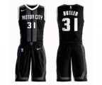 Detroit Pistons #31 Caron Butler Authentic Black Basketball Suit Jersey - City Edition