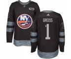 New York Islanders #1 Thomas Greiss Authentic Black 1917-2017 100th Anniversary NHL Jersey