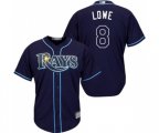 Tampa Bay Rays #8 Brandon Lowe Replica Navy Blue Alternate Cool Base Baseball Jersey