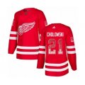 Detroit Red Wings #21 Dennis Cholowski Authentic Red Drift Fashion NHL Jersey