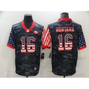 San Francisco 49ers #16 Joe Montana Camo Flag Nike Limited Jersey