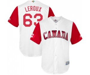 Canada Baseball #63 Chris Leroux White 2017 World Baseball Classic Replica Team Jersey