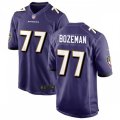 Baltimore Ravens #77 Bradley Bozeman Nike Purple Vapor Limited Player Jersey