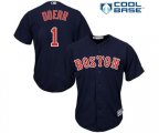 Boston Red Sox #1 Bobby Doerr Replica Navy Blue Alternate Road Cool Base Baseball Jersey