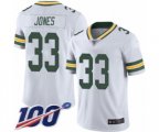 Green Bay Packers #33 Aaron Jones White Vapor Untouchable Limited Player 100th Season Football Jersey