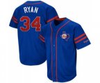 Texas Rangers #34 Nolan Ryan Authentic Blue Throwback Baseball Jersey