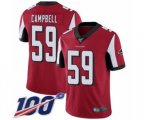 Atlanta Falcons #59 De'Vondre Campbell Red Team Color Vapor Untouchable Limited Player 100th Season Football Jersey