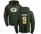 Green Bay Packers #9 DeShone Kizer Green Name & Number Logo Pullover Hoodie