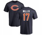 Chicago Bears #17 Anthony Miller Navy Blue Name & Number Logo T-Shirt