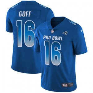 Los Angeles Rams #16 Jared Goff Limited Royal Blue 2018 Pro Bowl NFL Jersey