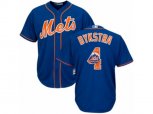 New York Mets #4 Lenny Dykstra Authentic Royal Blue Team Logo Fashion Cool Base MLB Jersey