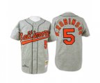Baltimore Orioles #5 Brooks Robinson Authentic Grey Throwback Baseball Jersey