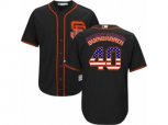 San Francisco Giants #40 Madison Bumgarner Authentic Black USA Flag Fashion MLB Jersey