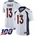 Denver Broncos #13 KJ Hamler White Stitched 100th Season Vapor Untouchable Limited Jersey