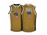 2016 US Flag Fashion Wake Forest Demon Deacons Chris Paul #3 College Basketball Throwback Jersey - Gold