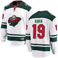 Minnesota Wild #19 Luke Kunin Authentic White Away Fanatics Branded Breakaway NHL Jersey
