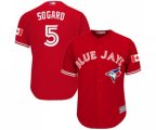 Toronto Blue Jays #5 Eric Sogard Replica Scarlet Alternate Cool Base Baseball Jersey