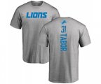Detroit Lions #31 Teez Tabor Ash Backer T-Shirt