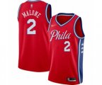 Philadelphia 76ers #2 Moses Malone Swingman Red Finished Basketball Jersey - Statement Edition