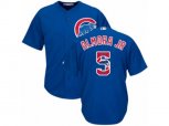 Chicago Cubs #5 Albert Almora Jr Authentic Royal Blue Team Logo Fashion Cool Base MLB Jersey