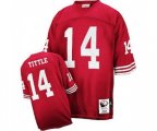 San Francisco 49ers #14 Y.A. Tittle Authentic Red Throwback Football Jersey