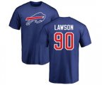 Buffalo Bills #90 Shaq Lawson Royal Blue Name & Number Logo T-Shirt