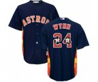Houston Astros #24 Jimmy Wynn Authentic Navy Blue Team Logo Fashion Cool Base MLB Jersey
