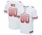 San Francisco 49ers #80 Jerry Rice Elite White Road Drift Fashion Football Jersey