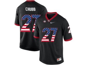 2016 US Flag Fashion-Men\'s Georgia Bulldogs Nick Chubb #27 College Football Limited Jerseys - Black