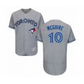 Toronto Blue Jays #10 Reese McGuire Grey Road Flex Base Authentic Collection Baseball Player Jersey
