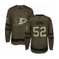 Anaheim Ducks #52 Trevor Zegras Authentic Green Salute to Service Hockey Jersey