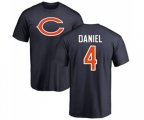 Chicago Bears #4 Chase Daniel Navy Blue Name & Number Logo T-Shirt