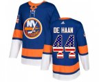 New York Islanders #44 Calvin de Haan Authentic Royal Blue USA Flag Fashion NHL Jersey
