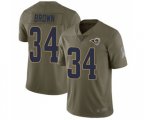 Los Angeles Rams #34 Malcolm Brown Limited Olive 2017 Salute to Service Football Jersey
