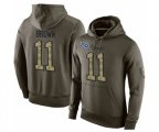Tennessee Titans #11 A.J. Brown Green Salute To Service Pullover Hoodie