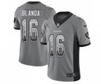 Oakland Raiders #16 George Blanda Limited Gray Rush Drift Fashion Football Jersey