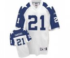 Dallas Cowboys #21 Deion Sanders White Thanksgiving Authentic Throwback Football Jersey