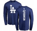Los Angeles Dodgers #42 Jackie Robinson Royal Blue Backer Long Sleeve T-Shirt