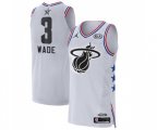 Miami Heat #3 Dwyane Wade Authentic White 2019 All-Star Game Basketball Jersey