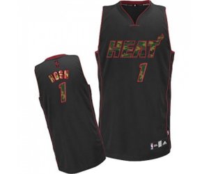 Miami Heat #1 Chris Bosh Swingman Black Camo Fashion Basketball Jersey